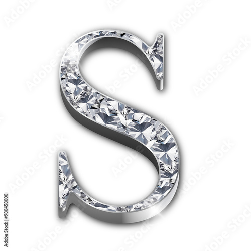Luxury diamond-encrusted silver alphabet letters