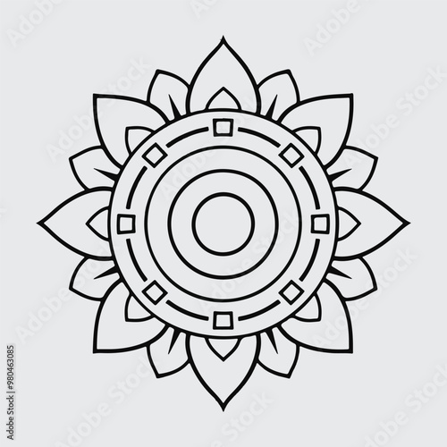 Simple mandala design for coloring. beautiful mandala art for coloring book, mandala design, Vector mandala pattern design with hand drawn.