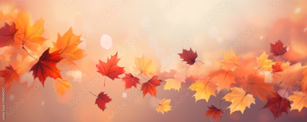 Golden Autumn Leaves Falling Golden Autumn Leaves Falling