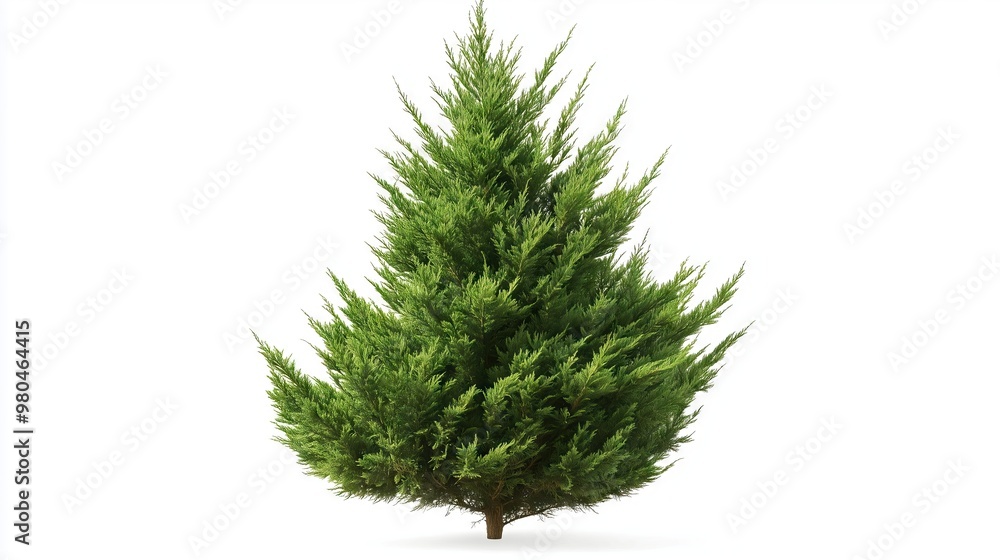 Cupressus green tree on white background Cupressus green tree on white background