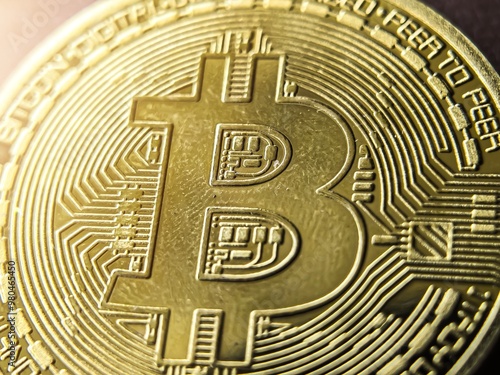 Wallpaper Mural Close up bitcoin gold texture. Cryptocurrency money. Digital investment, crypto.The financial currency of the future, virtual money  Torontodigital.ca