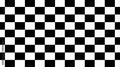 Geometric black and white checkerboard pattern forms a bold and classic background, perfect for contrasting visuals, with clean lines and high-contrast design elements.