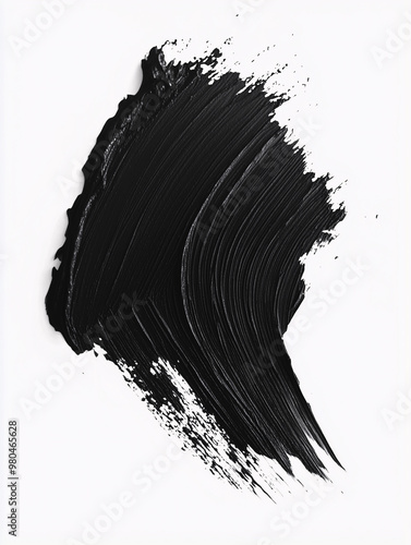rough brush stroke and flower shapes black on white background
