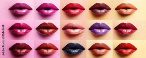 Diverse Lip Colors on Glossy Lips