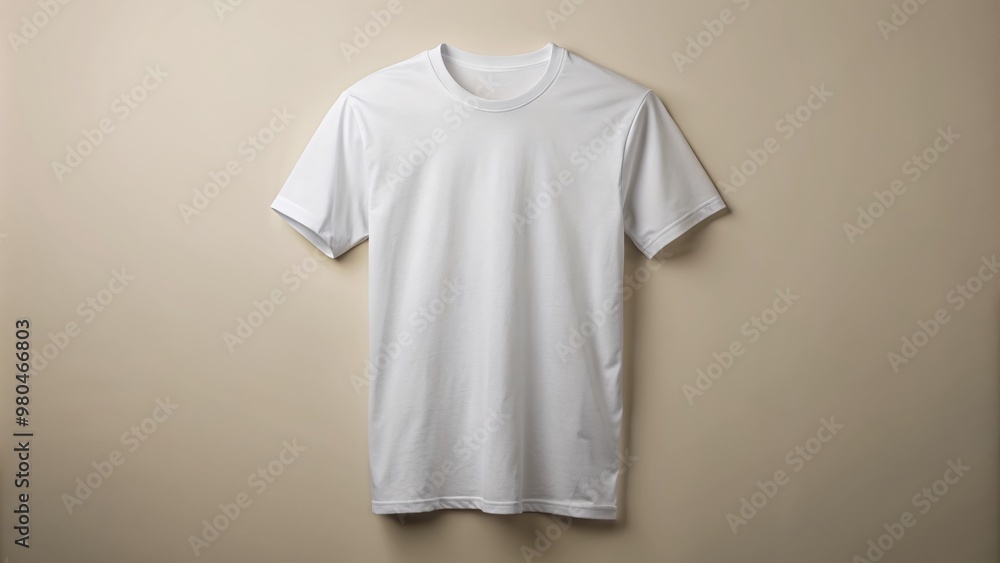 Mockup of a plain white t-shirt laid flat on a neutral background, offering a blank canvas for logo or design placement. Mockup of a plain white t-shirt laid flat on a neutral background, offering a blank canvas for logo or design placement.