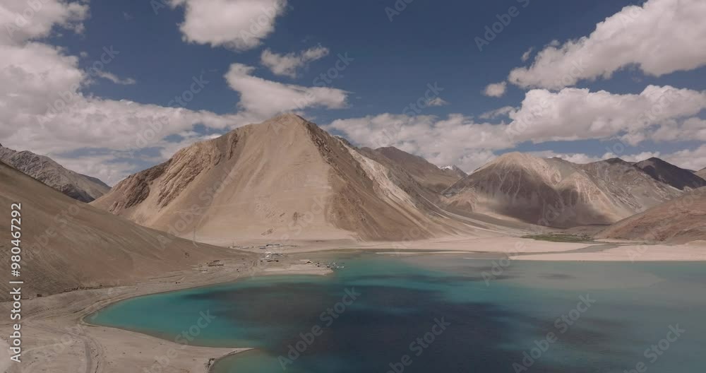 Aerial views of Pangong Lake, Ladakh Aerial views of Pangong Lake, Ladakh