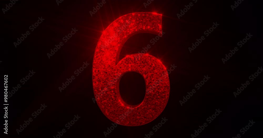 3D red number animations on a transparent alpha channel 3D red number animations on a transparent alpha channel