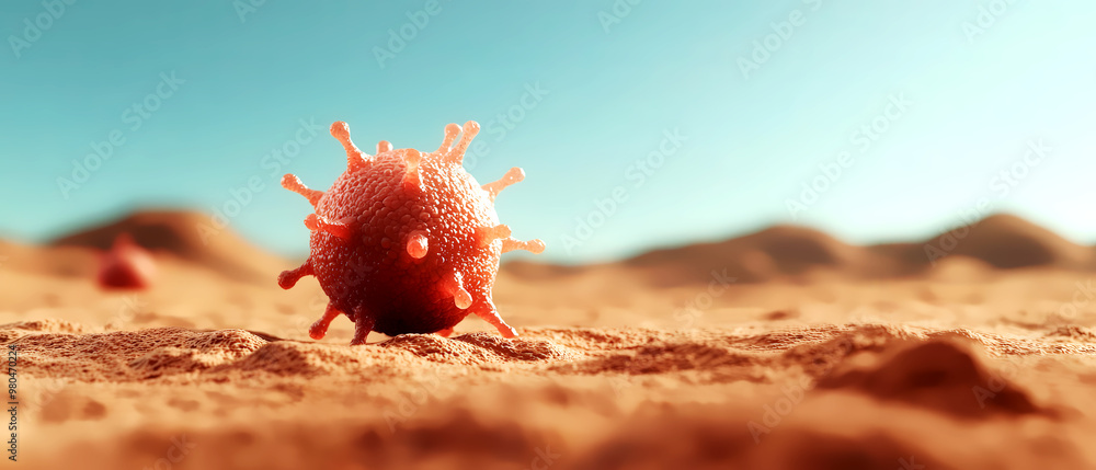 Surreal nanobots patching torn skin in a desert, blending natural and synthetic materials, self-healing materials, futuristic biology Surreal nanobots patching torn skin in a desert, blending natural and synthetic materials, self-healing materials, futuristic biology