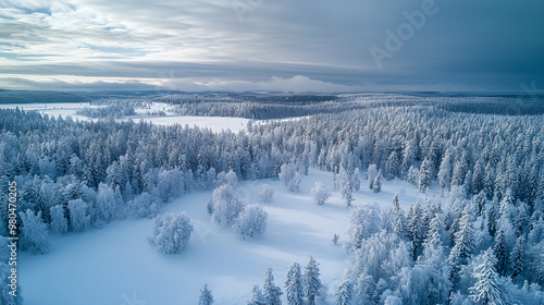 Wallpaper Mural Snowy countryside and forest in winter Rovaniemi Torontodigital.ca