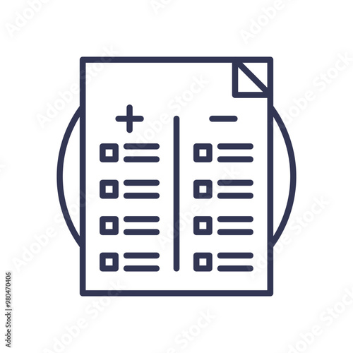 Illustration of a financial statement with a balance sheet layout, representing financial position and accounting.