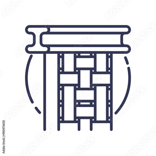 Illustration of reinforced concrete structure, symbolizing strength and stability.