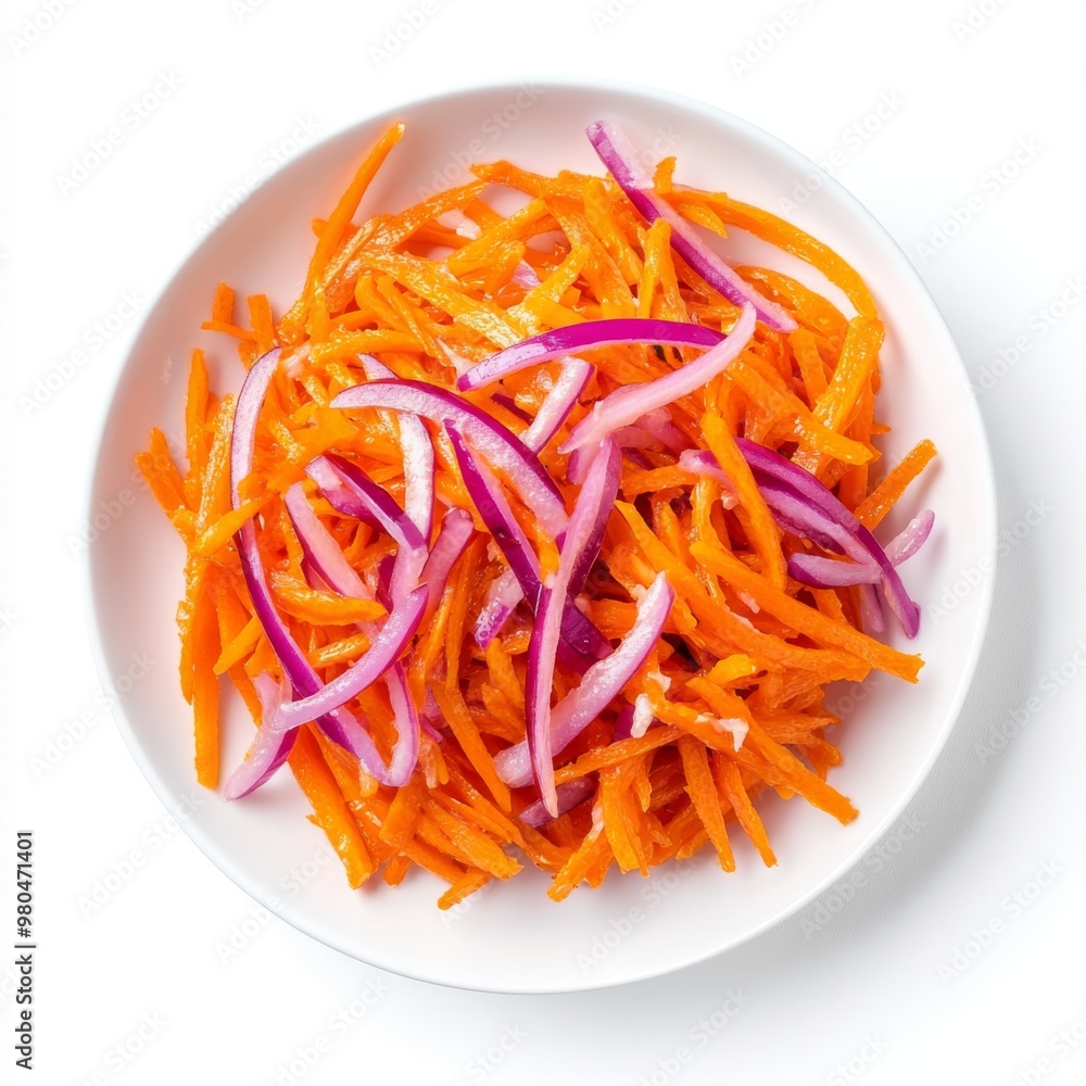Carrot shreds stir fried with purple onion shreds, soy sauce and vinegar sauce Carrot shreds stir fried with purple onion shreds, soy sauce and vinegar sauce