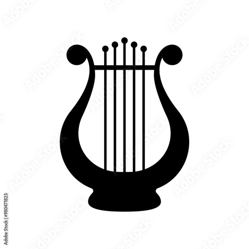 Harp icon isolated on white background.