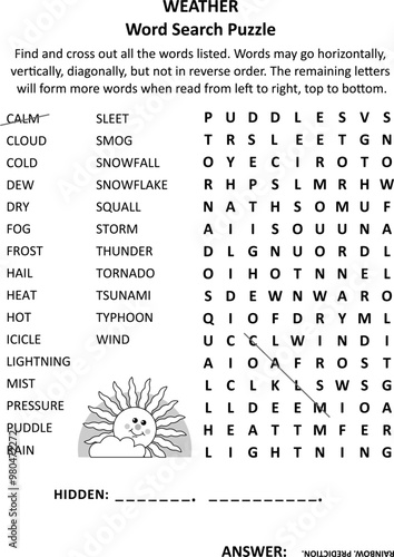 Weather word search puzzle
