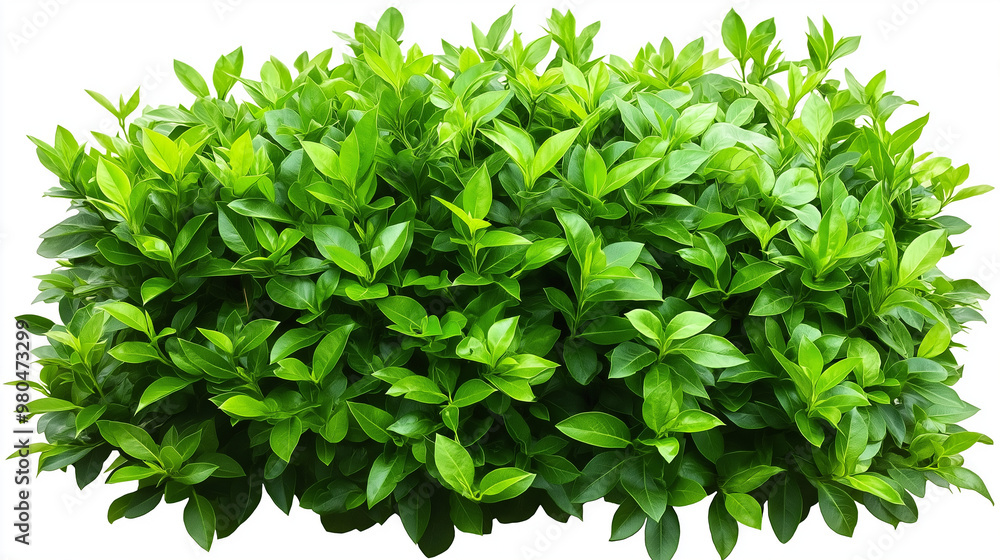 A flourishing green bush with vibrant foliage, presented on a white background, perfect for nature-inspired projects and landscaping designs. A flourishing green bush with vibrant foliage, presented on a white background, perfect for nature-inspired projects and landscaping designs.