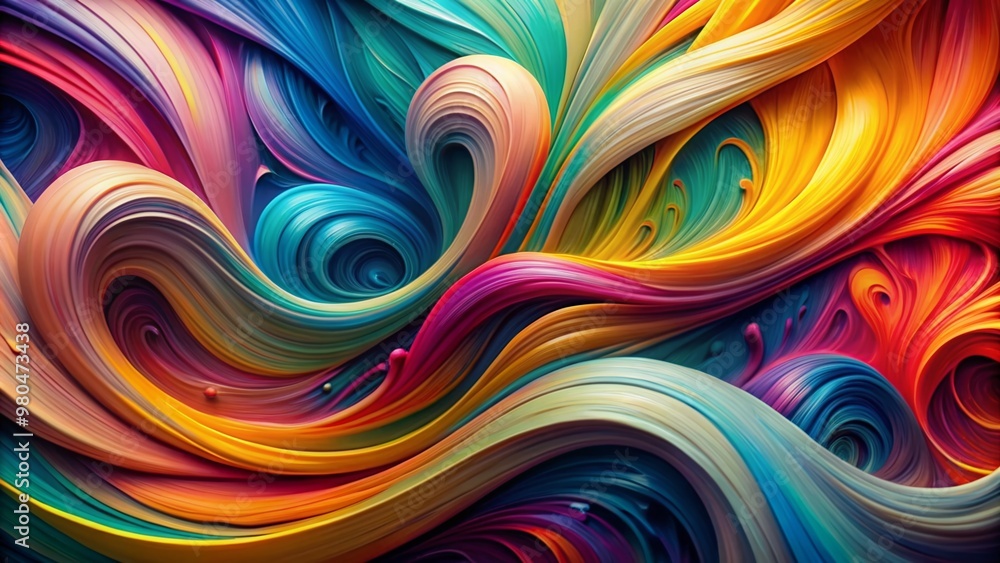 Vibrant abstract background featuring colorful brush strokes, swirling ribbons, and fluid wavy shapes, creating a dynamic, textured, 3D design with acrylic paint and pen elements. Vibrant abstract background featuring colorful brush strokes, swirling ribbons, and fluid wavy shapes, creating a dynamic, textured, 3D design with acrylic paint and pen elements.