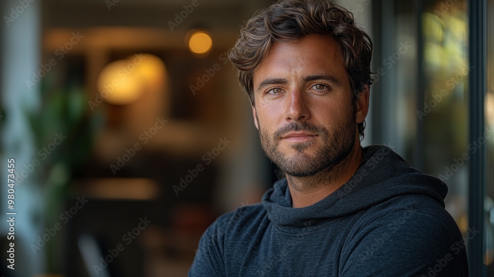 Portrait of a Handsome Man with a Serious Expression Portrait of a Handsome Man with a Serious Expression