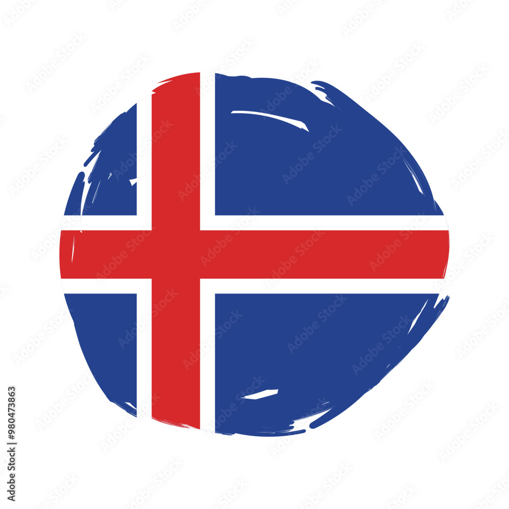 Obraz premium Brush flag of Iceland with grungy stroke effect.