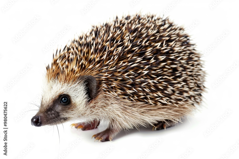 Close-up of a hedgehog on a white background Close-up of a hedgehog on a white background