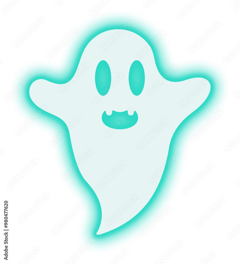 Neon Ghost Illustration Neon Ghost Illustration