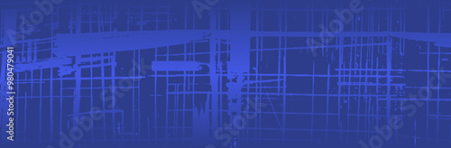Banner, abstract blue texture background. Marble texture. Original grunge pattern with spots, cracks, scratches, abstract figures. Overlay grunge, abrasions.
