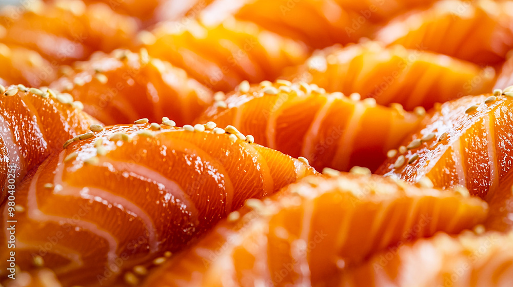 Salmon sashimi sprinkled with sesame Salmon sashimi sprinkled with sesame