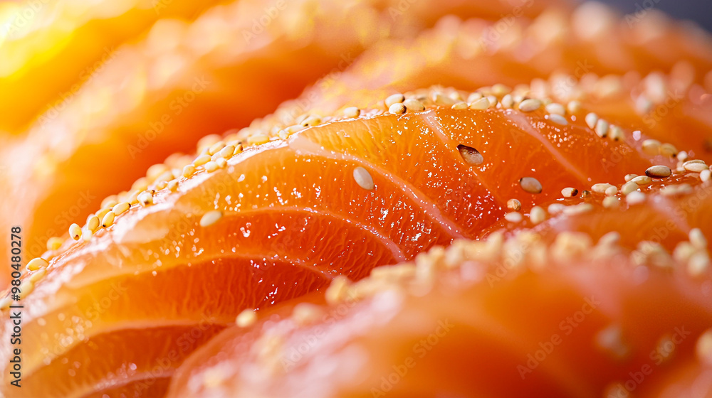 Salmon sashimi sprinkled with sesame Salmon sashimi sprinkled with sesame