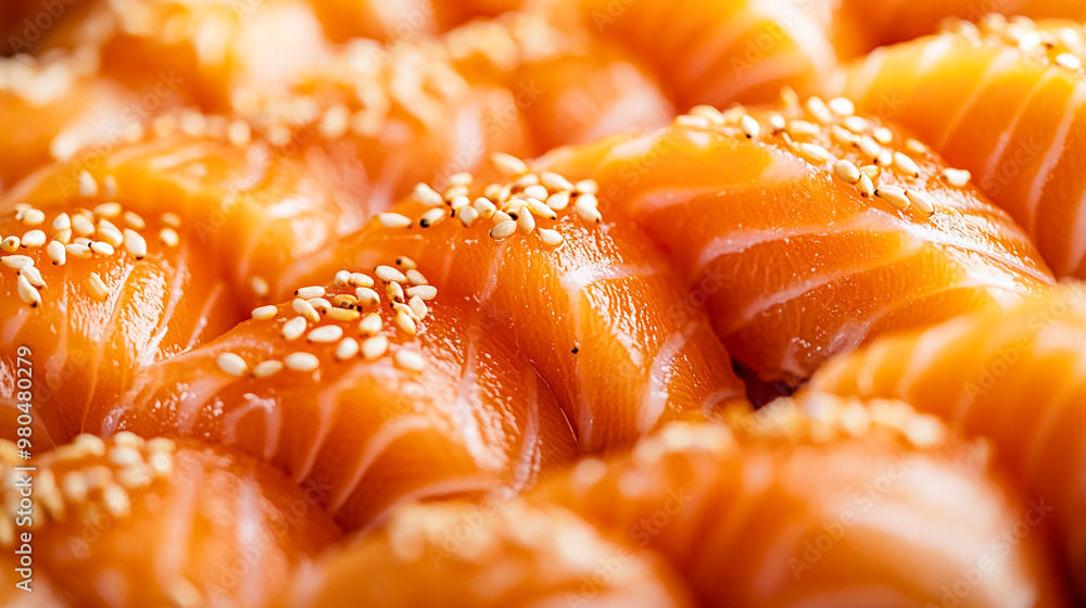 Salmon sashimi sprinkled with sesame Salmon sashimi sprinkled with sesame