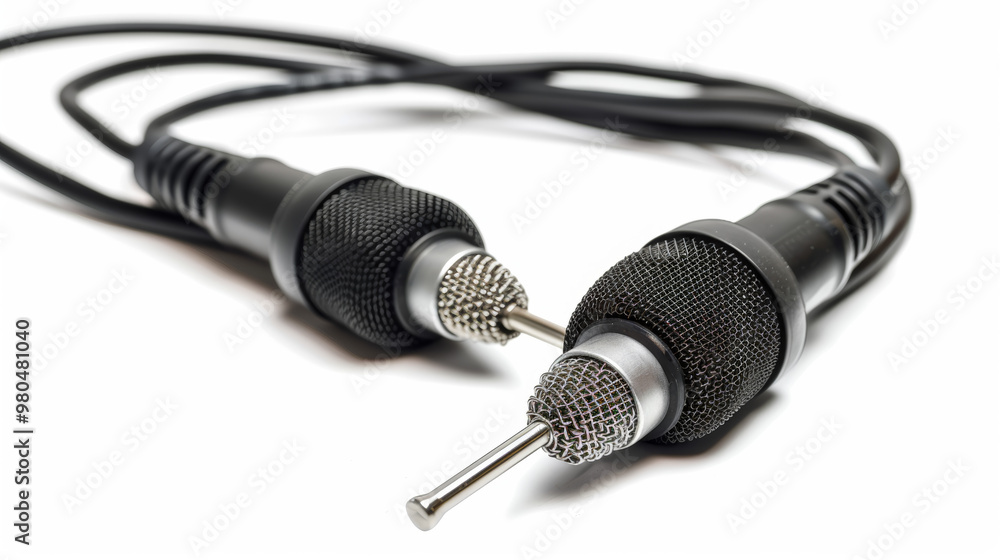 Obraz premium XLR cables for connecting microphones and other audio devices isolated on white background