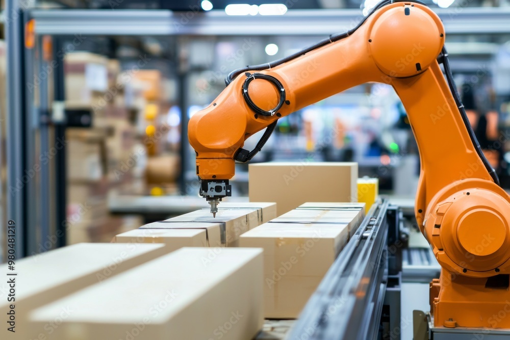 A Robot Performs Quality Control Checks On Finished Products. The Robot Identifies Defects With High Accuracy A Robot Performs Quality Control Checks On Finished Products. The Robot Identifies Defects With High Accuracy
