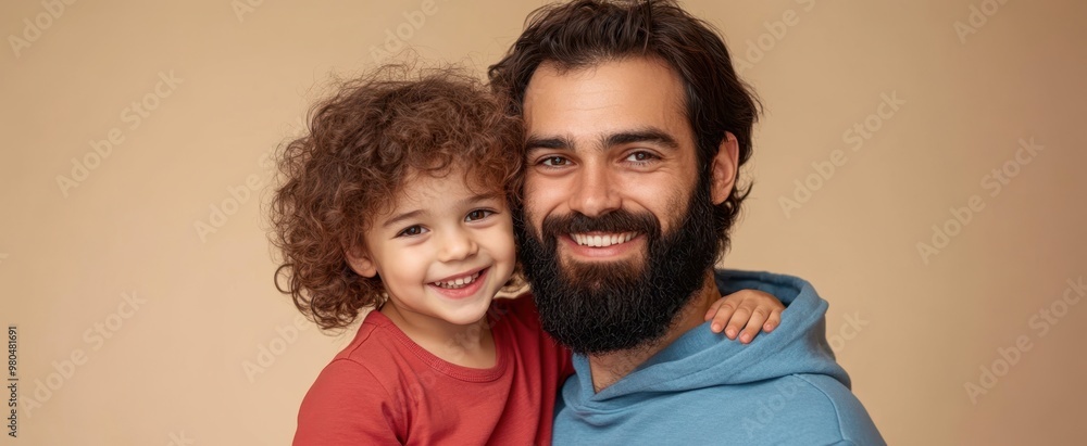 Fototapeta premium The Smiling Father and Child