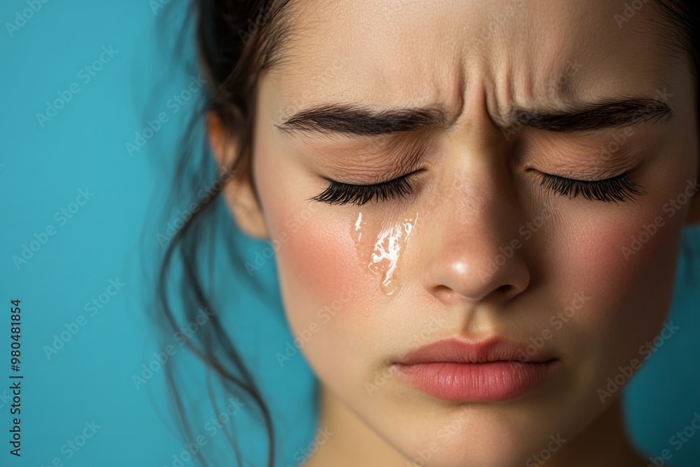 Sad desperate grieving crying woman with tears eyes during trouble, depression and emotional problem Sad desperate grieving crying woman with tears eyes during trouble, depression and emotional problem