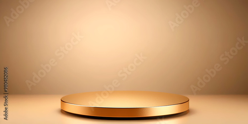 3d Mock up Metallic gold podium with reflective surfaces and sleek lines Pedestal stage for premium electronics presentation Sophisticated scene for advertising Sale promotion back