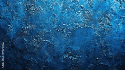 Blue textured background with a rough and gritty surface giving a tactile feel Close-up photo with clean background