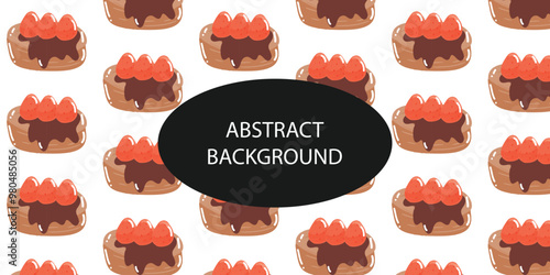 bakery and junk food pattern background design.  Cute sweet food baby background. Colorful design for textile, wallpaper, fabric, decor. Template for design. Vector illustration