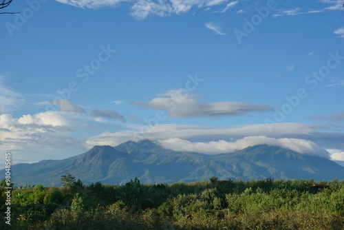 mountains and clouds in indonesia