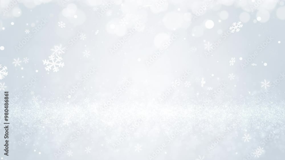 Falling snow and shimmering bokeh particles, bringing a festive holiday glow to any design.