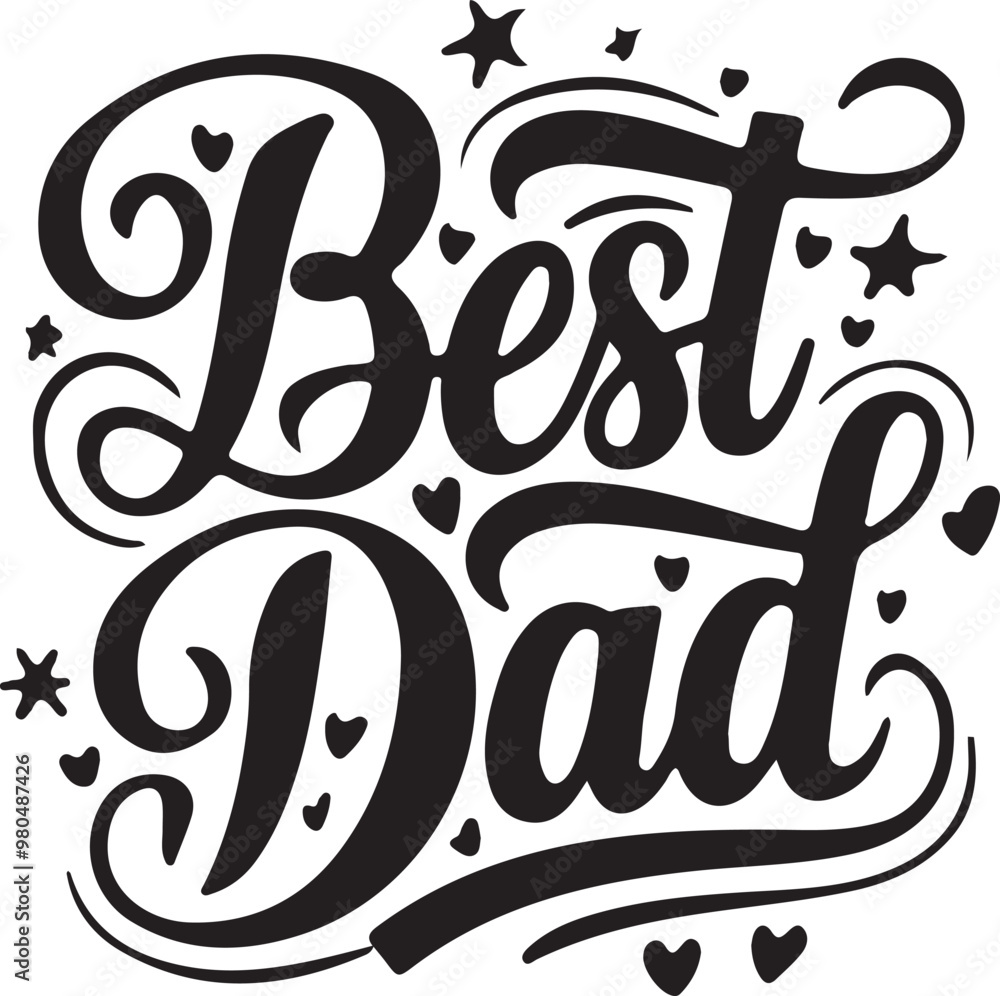 Best Dad Silhouette Vector Design on a White Background.
Best Dad Silhouette Vector Design on a White Background.