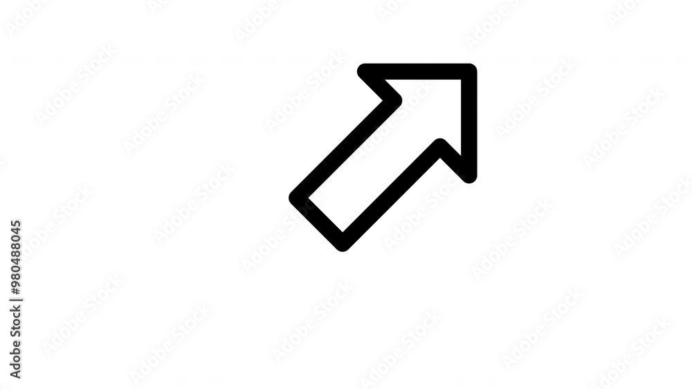Animated up right line icon on transparent background, arrow animation, 4k video motion graphic with alpha channel, use for web design, mobile apps, ui design Animated up right line icon on transparent background, arrow animation, 4k video motion graphic with alpha channel, use for web design, mobile apps, ui design
