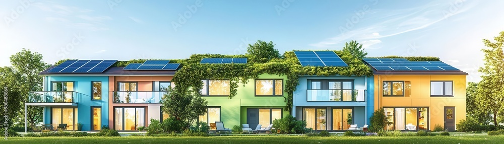 Tilted angle view of a modern eco-friendly house Tilted angle view of a modern eco-friendly house