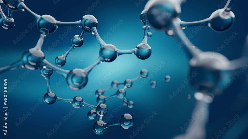 Seamless looping 3D animation of moving along the structure of a molecule