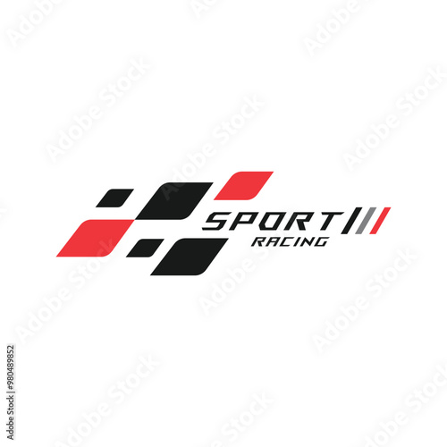 Racing stipes sport checkered graphic sticker