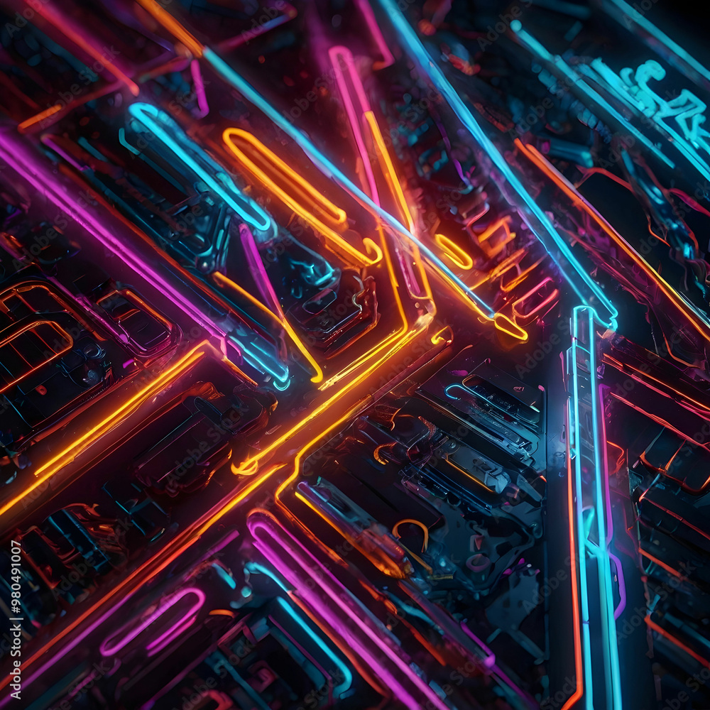 Fototapeta premium Neon abstract background design