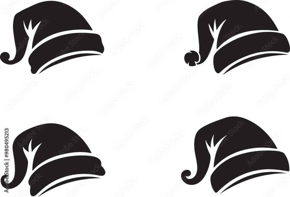 Christmas santa hat silhouette vector design. Christmas santa hat silhouette vector design.