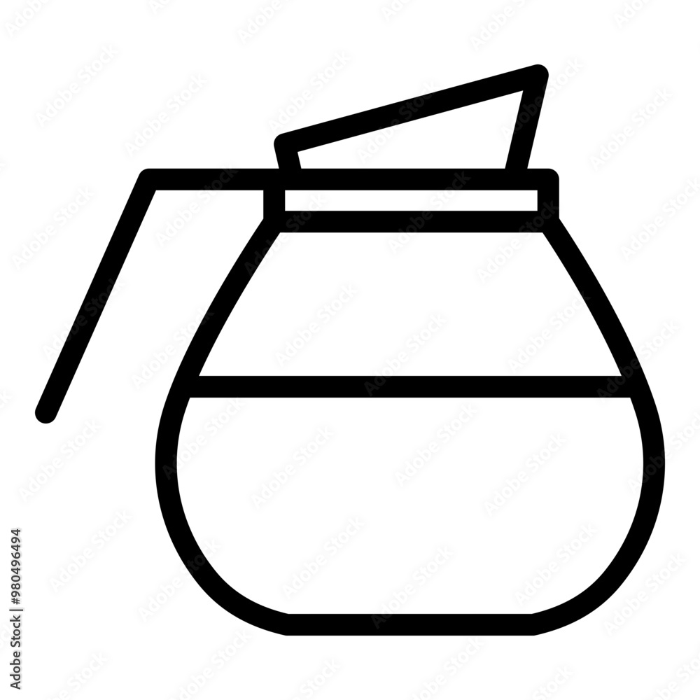 Coffee pot icon. Vector line icon Coffee pot icon. Vector line icon