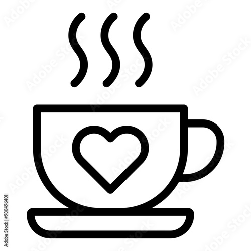 Coffee lover icon. Vector line icon