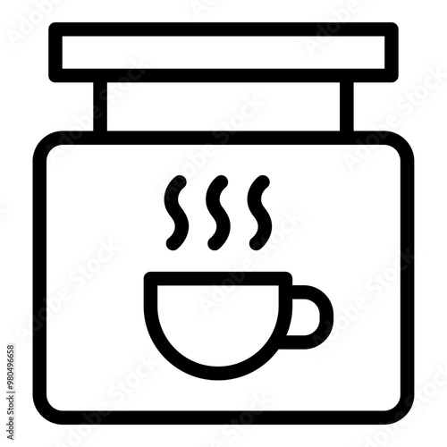Cafe signboard icon. Vector line icon
