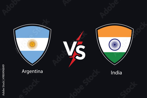 Argentina vs india flag vector