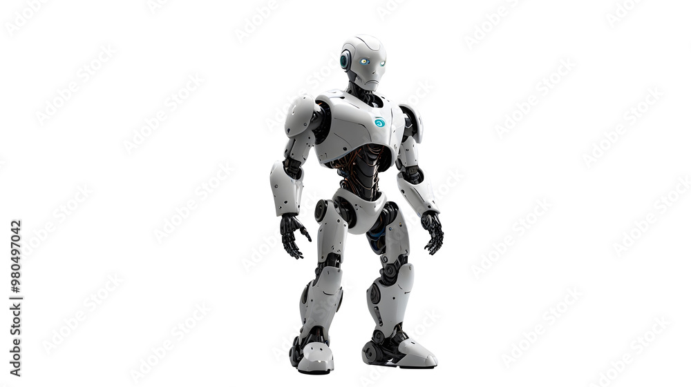 Advanced Humanoid Robot Isolated on Transparent Background Advanced Humanoid Robot Isolated on Transparent Background
