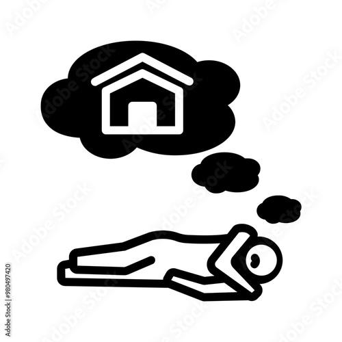 Vector solid black icon for No shelter